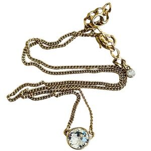 Givenchy Flex choker Necklace Crystal Rhinestone jeweled High End solitaire 18"